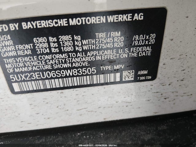 Aukcja sprzedaży 2025 Bmw X5 Xdrive40i, vin: 5UX23EU06S9W83505, numer aukcji: 44281511