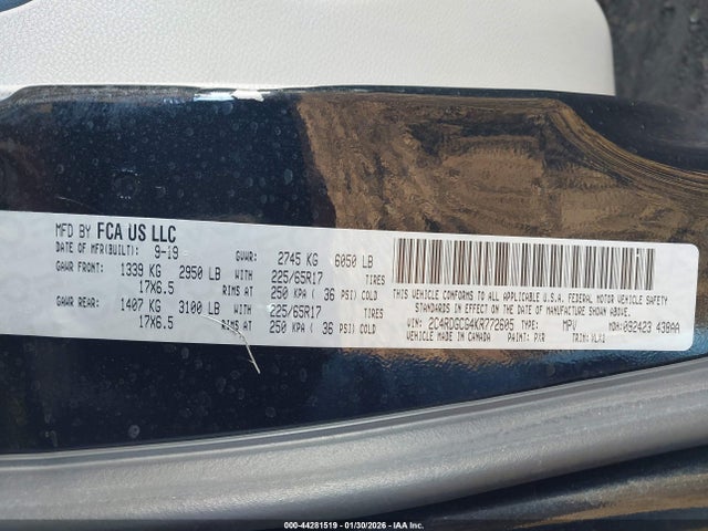 Dodge Grand Caravan Sxt 2019 2C4RDGCG4KR772605 Image 9