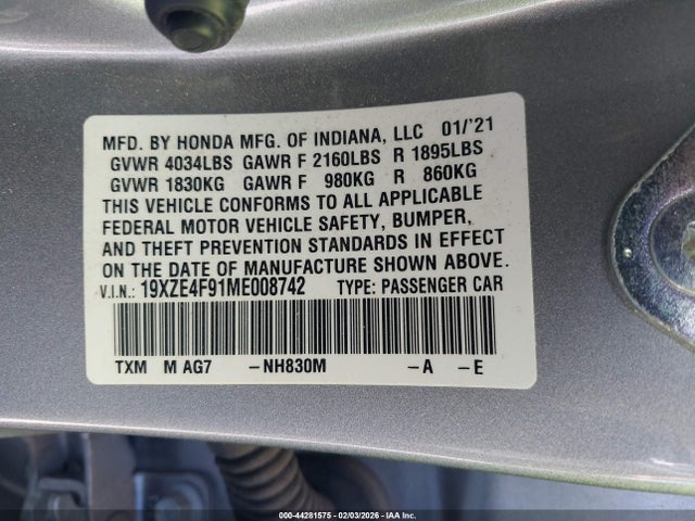 19XZE4F91ME008742 Honda Insight Touring