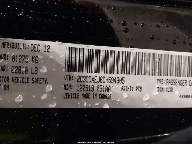 Продажа на аукционе авто 2013 Dodge Charger Srt8, vin: 2C3CDXEJ6DH594305, номер лота: 44281648