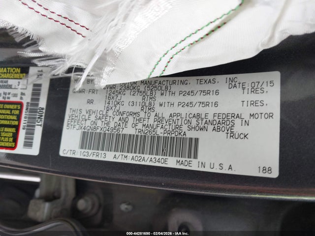 Toyota Tacoma Prerunner 2015 5TFJX4GN8FX049567 Image 9
