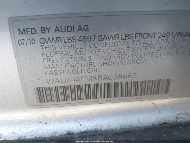 2011 AUDI A3 WAUKJAFMXBA028663 Photo 8