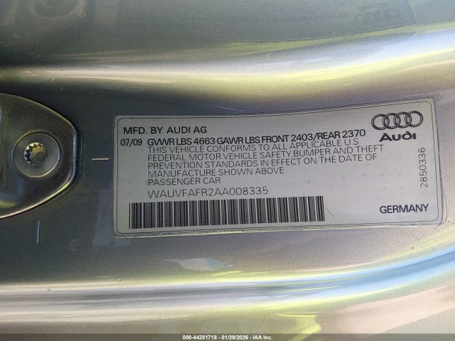 2010 AUDI A5 WAUVFAFR2AA008335 Photo 8