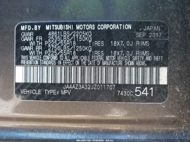 2018 MITSUBISHI OUTLANDER JA4AZ3A32JZ011707 Photo 8