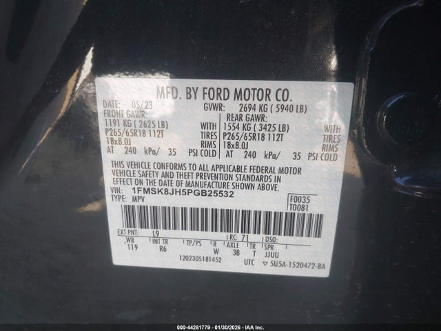 Ford Explorer Timberline 2023 1FMSK8JH5PGB25532 Image 9