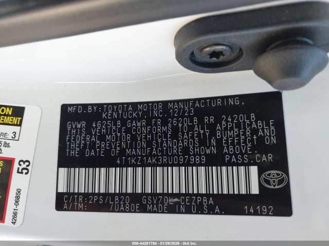 4T1KZ1AK3RU097989 Toyota Camry Xse V6