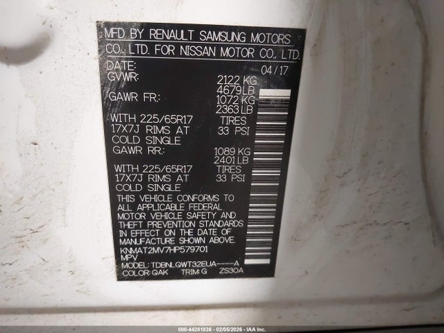 Nissan ROGUE SV 2017 KNMAT2MV7HP579701 Image 9