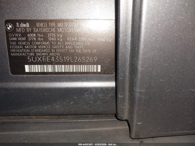 2009 BMW X5 5UXFE43519L265269 Photo 8