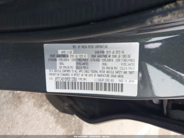 Aukcja sprzedaży 2021 Mazda Cx-9 Sport, vin: JM3TCABY6M0513358, numer aukcji: 44281961