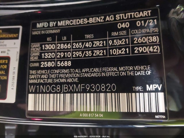W1N0G8JBXMF930820 Mercedes-Benz Amg Glc 63 4matic