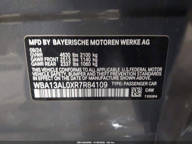Продажа на аукционе авто 2024 Bmw M235 Gran Coupe I Xdrive, vin: WBA13AL0XR7R84109, номер лота: 44282096