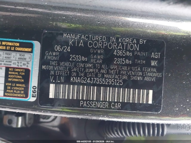 KNAG24J73S5295125 KIA K5 LXS