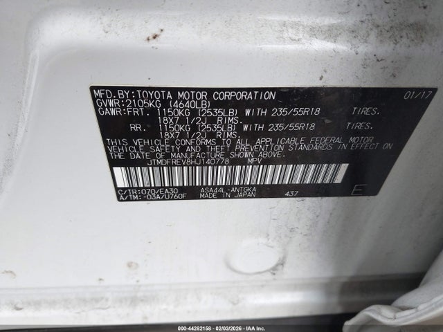 JTMDFREV8HJ140778 Toyota Rav4 Limited