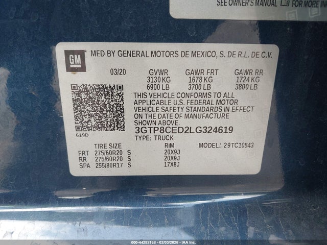 2020 GMC SIERRA 1500 3GTP8CED2LG324619 Photo 8