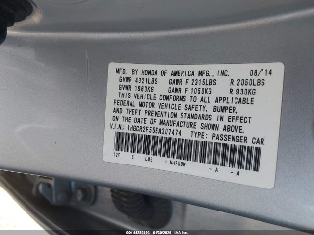 Honda Accord Sport 2014 1HGCR2F55EA307474 Image 9