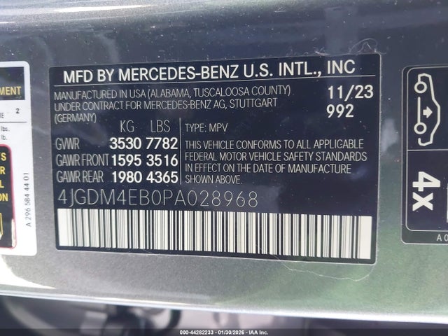 4JGDM4EB0PA028968 Mercedes-Benz Eqs 580 Suv 4matic
