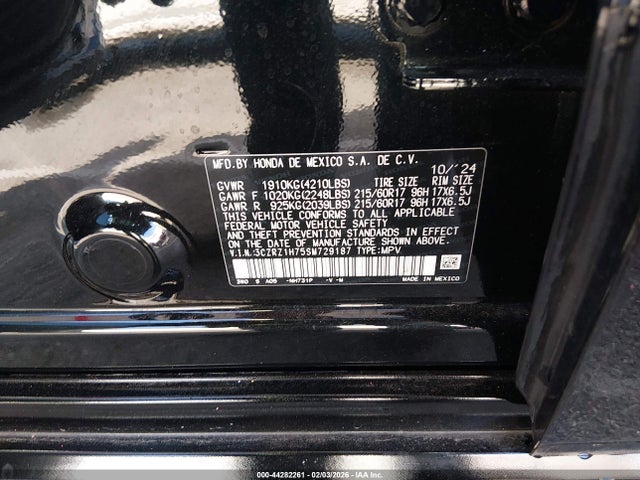 3CZRZ1H75SM729187 Honda Hr-v 2wd Ex-l