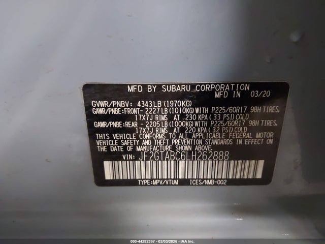 2020 SUBARU CROSSTREK JF2GTABC6LH262888 Photo 8