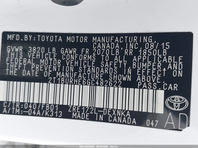 Toyota COROLLA LE 2016 2T1BURHE6GC482622 Image 9
