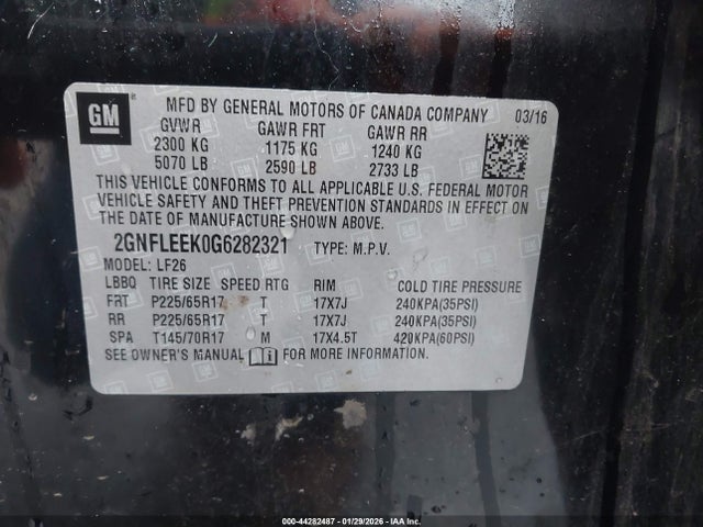 Chevrolet EQUINOX LS 2016 2GNFLEEK0G6282321 Image 9