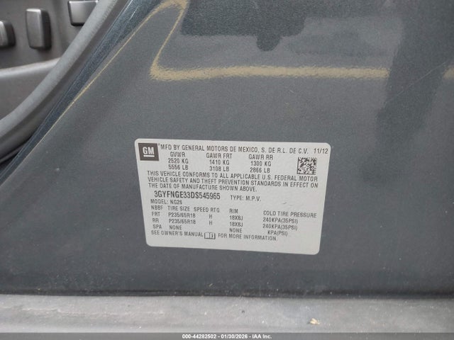 2013 CADILLAC SRX 3GYFNGE33DS545965 Photo 8