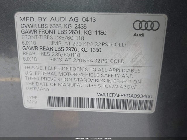2013 AUDI Q5 WA1CFAFP6DA093400 Photo 8