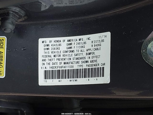 1HGCR3F88FA011558 Honda Accord Ex-l V-6