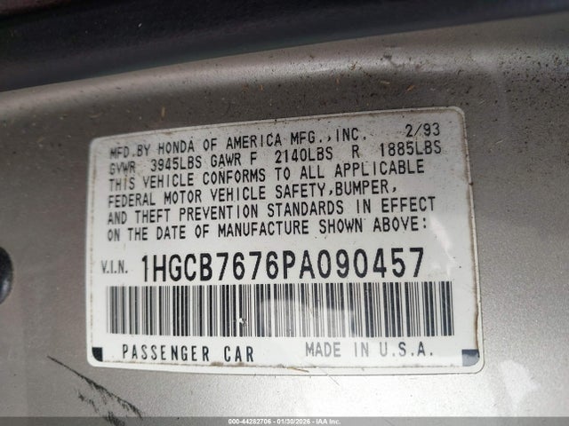 1993 HONDA ACCORD 1HGCB7676PA090457 Photo 8