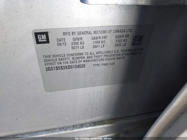 Продаж на аукціоні авто 2013 Cadillac Xts Premium, vin: 2G61S5S3XD9104528, номер лоту: 44282824