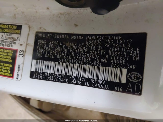 2013 TOYOTA COROLLA 2T1BU4EEXDC923624 Photo 8