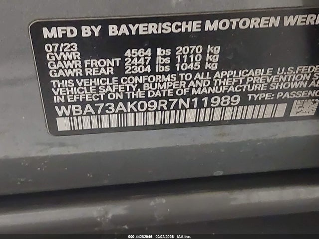 Aukcja sprzedaży 2024 Bmw 228i Gran Coupe Xdrive, vin: WBA73AK09R7N11989, numer aukcji: 44282946