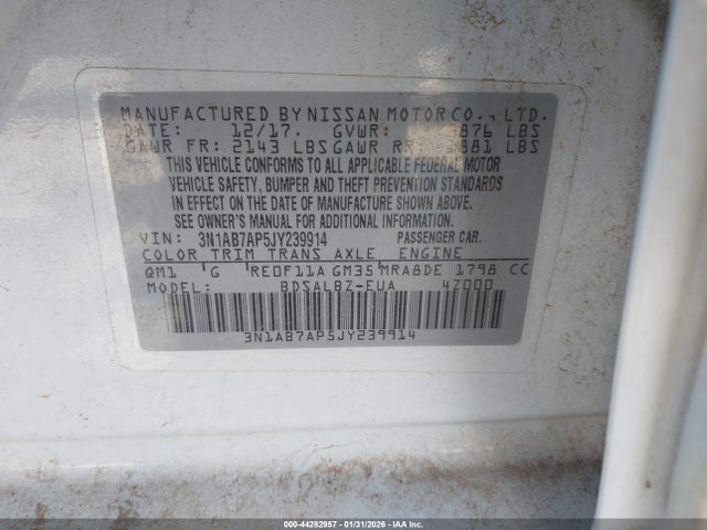 Nissan SENTRA S 2018 3N1AB7AP5JY239914 Image 9