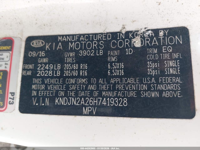 KIA Soul 2017 KNDJN2A26H7419328 Image 9