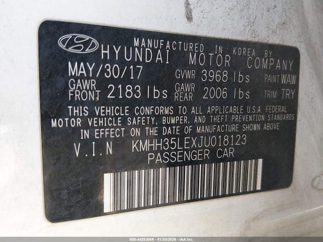 KMHH35LEXJU018123 Hyundai ELANTRA GT