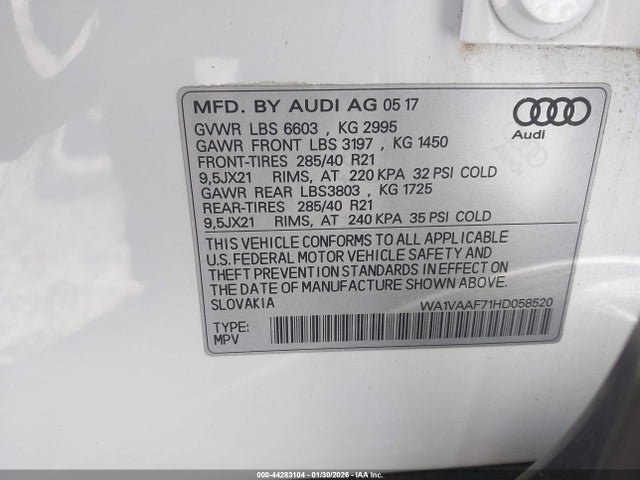 2017 AUDI Q7 WA1VAAF71HD058520 Photo 8