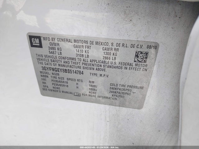 2011 CADILLAC SRX 3GYFNGEY8BS514784 Photo 8