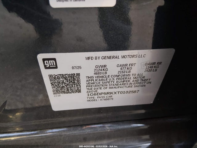 1G6DP5RKXT0102587 Cadillac Ct5 Sport Rwd