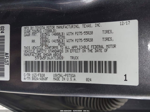 2018 TOYOTA TUNDRA 5TFDW5F16JX712020 Photo 8