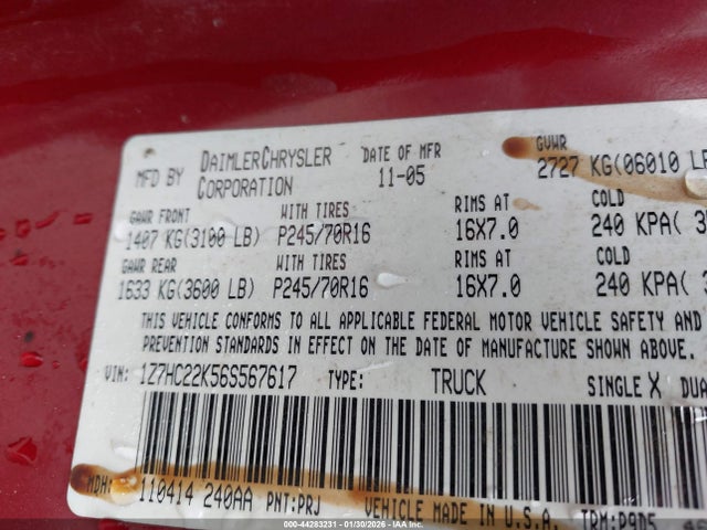 2006 MITSUBISHI RAIDER 1Z7HC22K56S567617 Photo 8