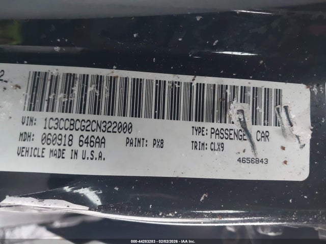 44283283 :رقم المزاد ، 1C3CCBCG2CN322000 vin ، 2012 Chrysler 200 Limited مزاد بيع