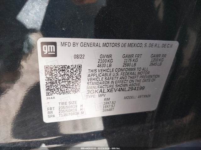 Продаж на аукціоні авто 2022 Gmc Terrain Awd Denali, vin: 3GKALXEV4NL294199, номер лоту: 44283318