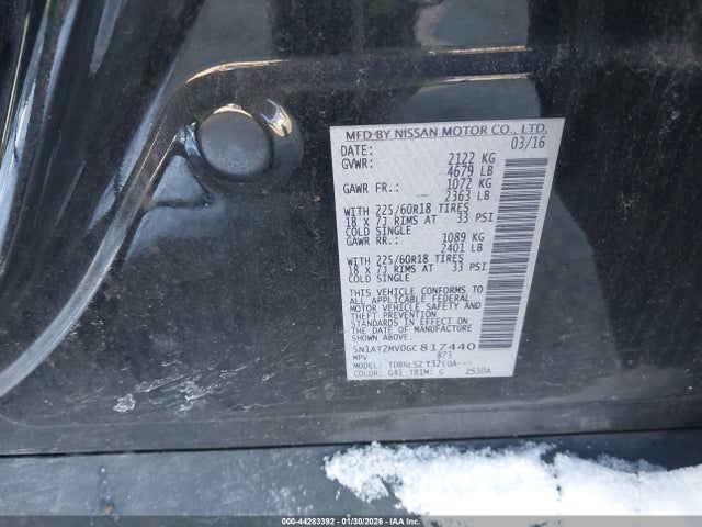 5N1AT2MV0GC817440 Nissan Rogue S/sl/sv