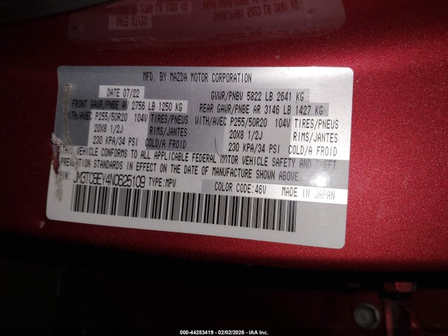 2022 MAZDA CX-9 JM3TCBEY4N0625109 Photo 8