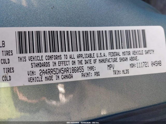 Продажа на аукционе авто 2010 Chrysler Town & Country Touring, vin: 2A4RR5DX5AR186055, номер лота: 44283658