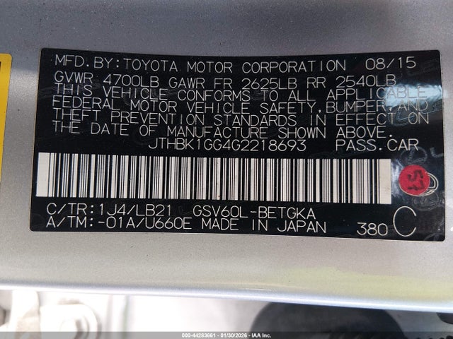 2016 LEXUS ES 350 JTHBK1GG4G2218693 Photo 8