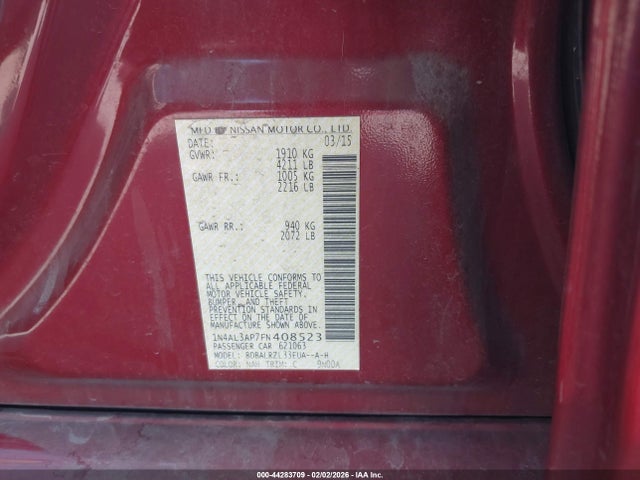 1N4AL3AP7FN408523 Nissan Altima 2.5 Sl