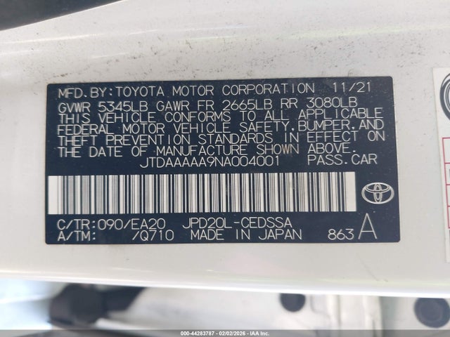 Toyota Mirai Xle 2022 JTDAAAAA9NA004001 Image 9