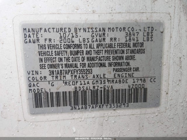 3N1AB7APXFY355293 Nissan SENTRA SR