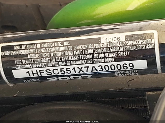 2007 HONDA VTX1300 1HFSC551X7A300069 Photo 9