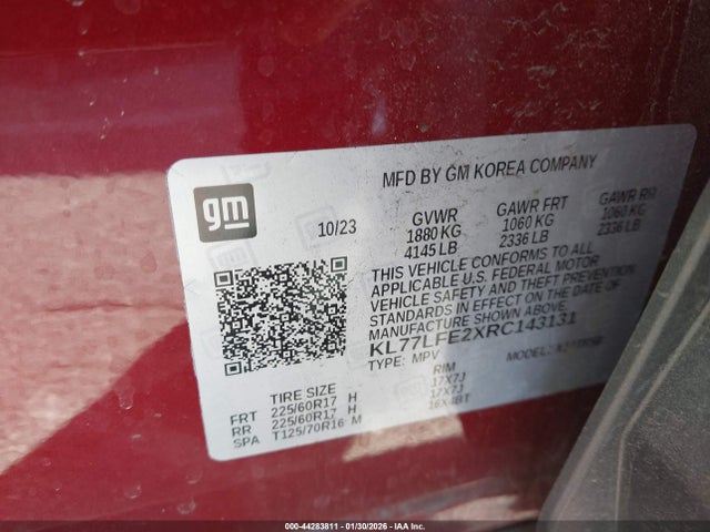 KL77LFE2XRC143131 Chevrolet Trax Fwd Sp
